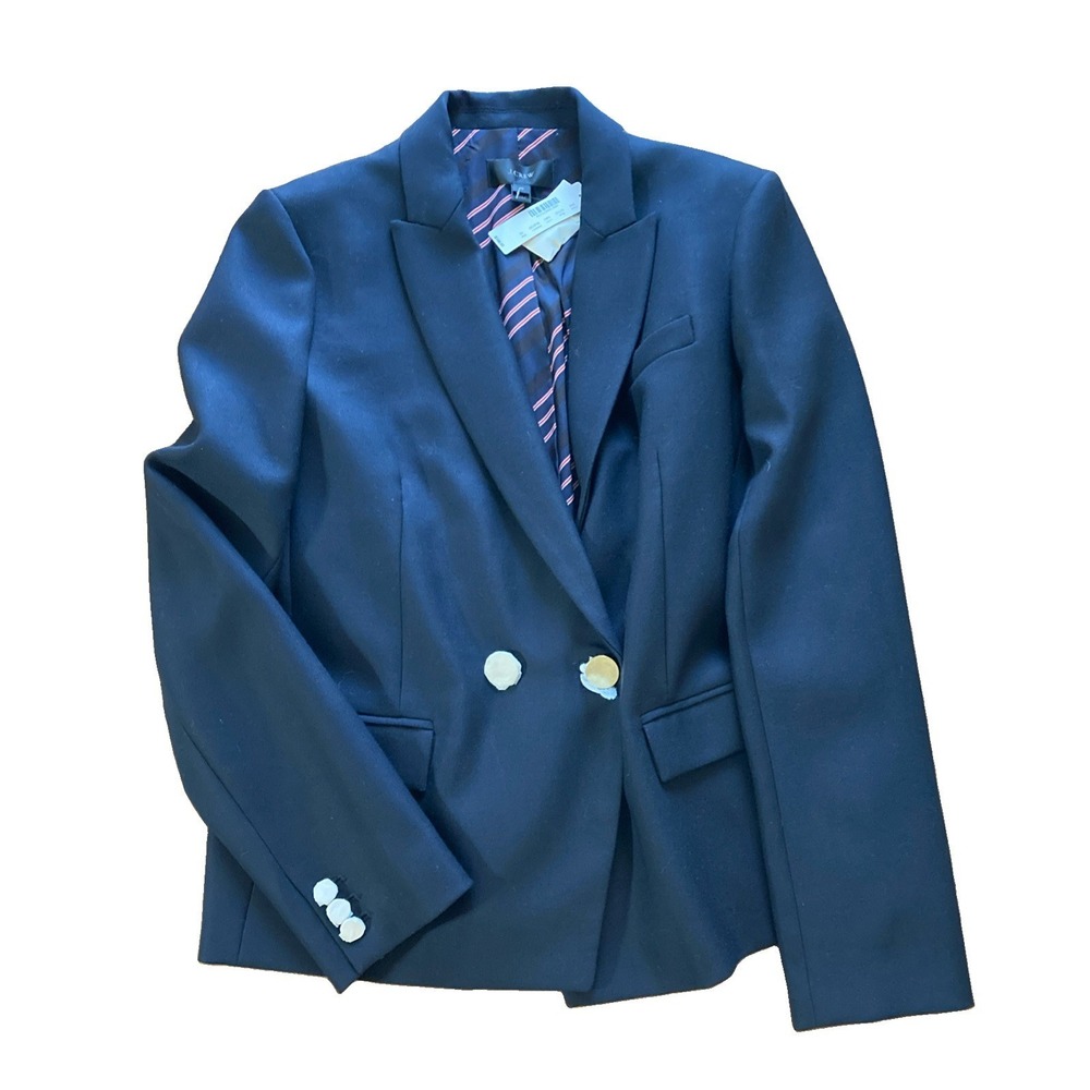 J CREW Dover Italian wool blazer Sz 10 NWT Dark Navy G7102 Schoolboy Jacket $198